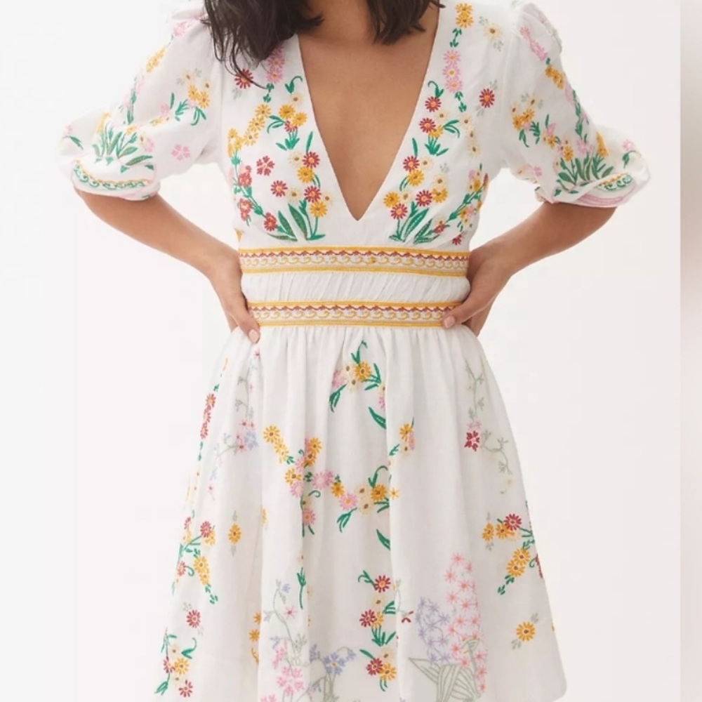 Anthropologie embroidered dress